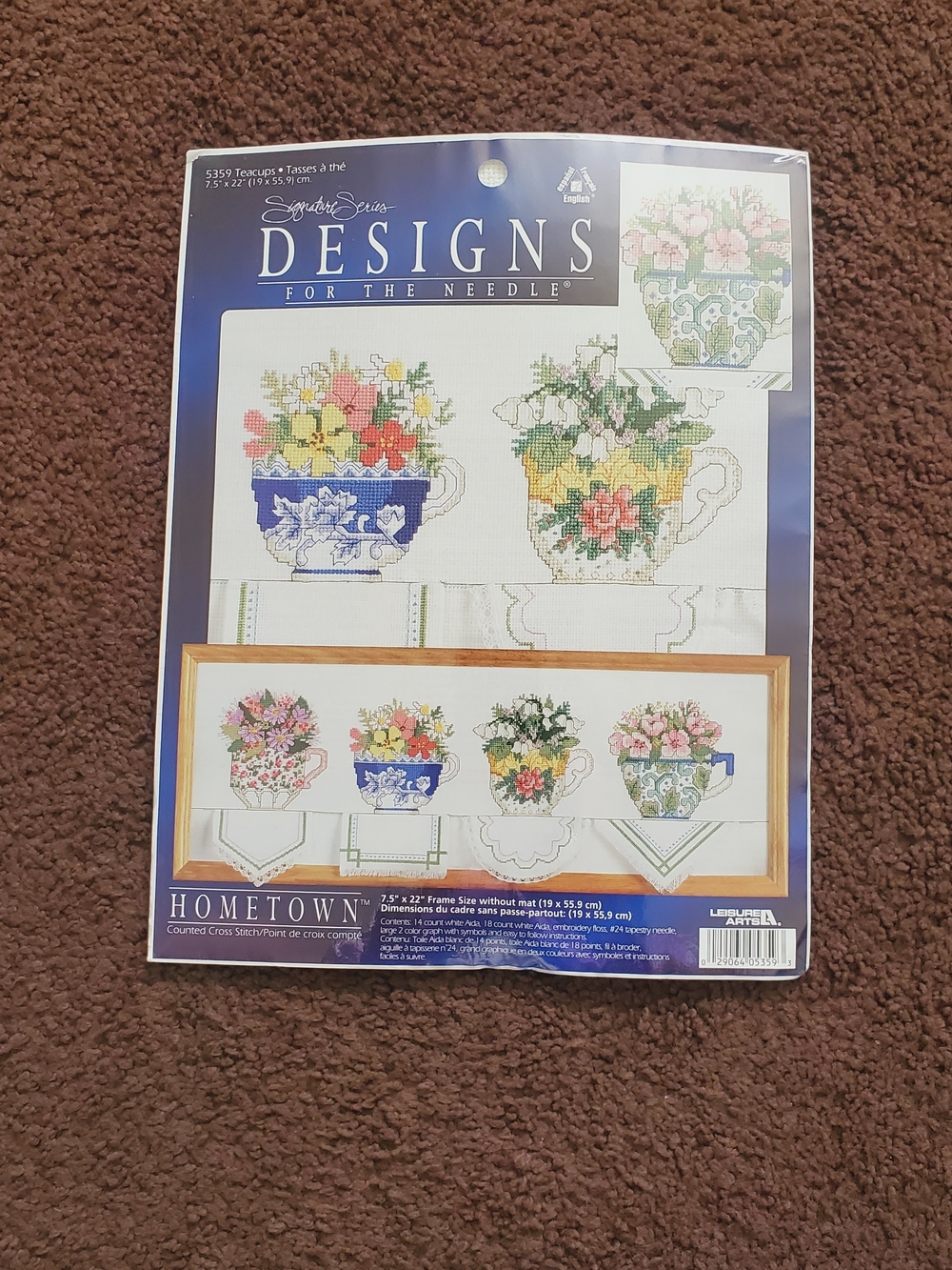Hometown Teacups Cross Stitch Pattern - Multi